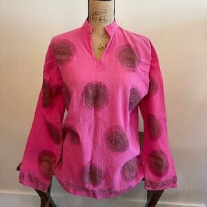 Re-play Pink and Gold Womens Blouse Size XL